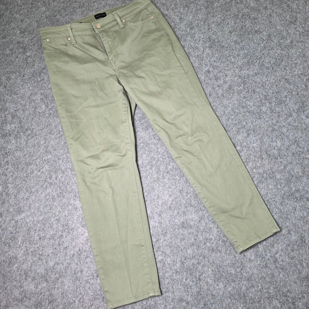Talbots Slim‎ Ankle Jeans Sage Green Stretch Cotton Blend Denim 10 Petite Pants - Picture 2 of 9